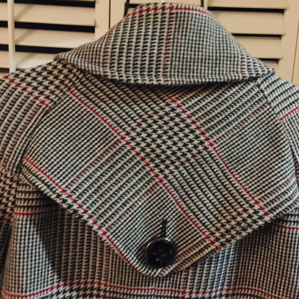 Zara Basic Medium Grey Plaid Jacket Cute - image 8